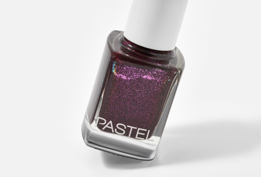 Pastel Cosmetics Glossy Nail Lacquer Nail Polish 401, Glittery deep purple 13 ml Pastel Cosmetics Glossy Nail Lacquer Nail Polish