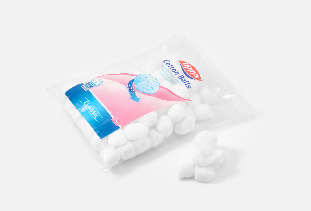 Tippys Skincare Cotton balls White Cotton balls 100 pcs Tippys Skincare Cotton balls White Cotton balls