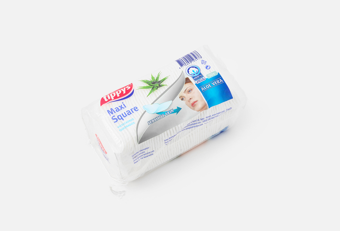 Tippys Skincare Cotton Pads Maxi square Aloe vera 50 pcs Tippys Skincare Cotton Pads Maxi square Aloe vera