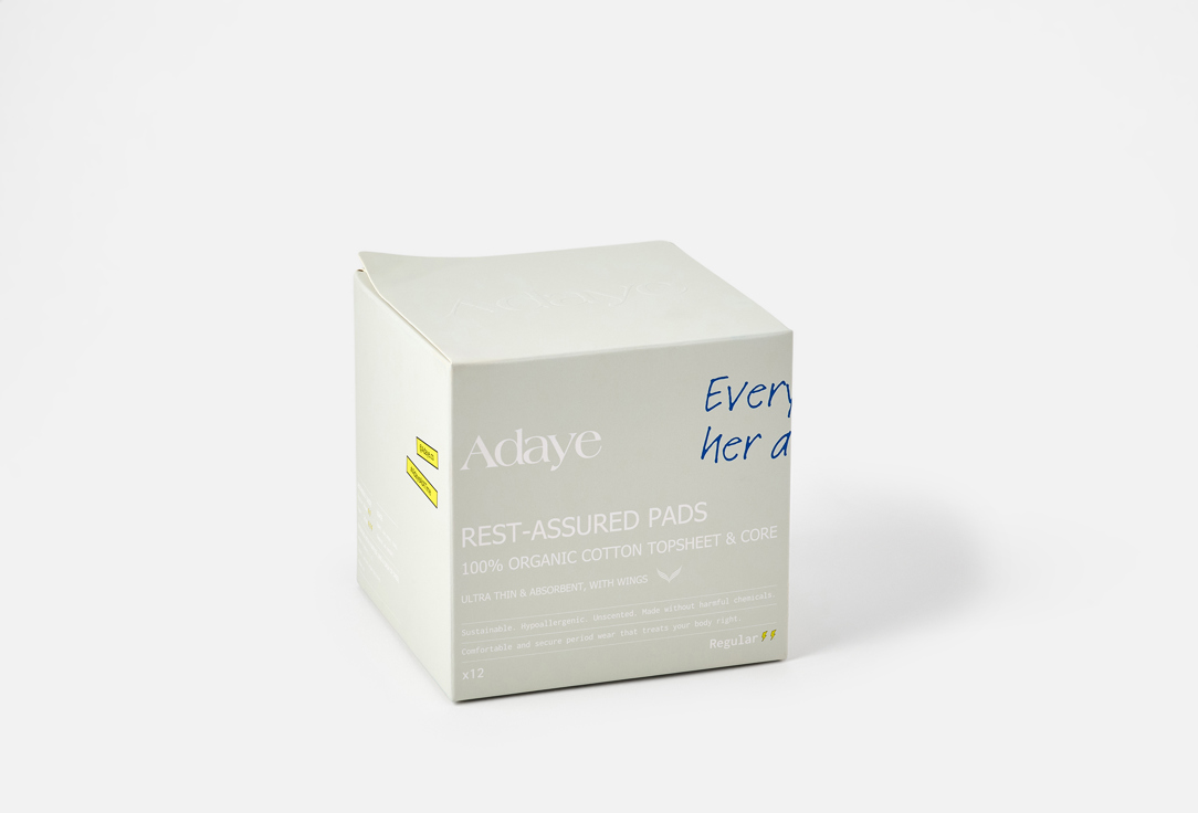 Adaye Organic biodegradable menstrual pads Rest-Assured Pads — Regular 140.8 g Adaye Organic biodegradable menstrual pads Rest-Assured Pads — Regular