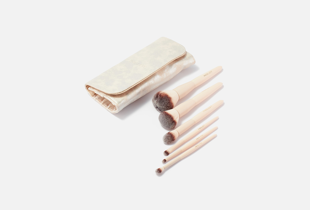 Inglot Professional makeup brush set with case Brush Set in Case Silver