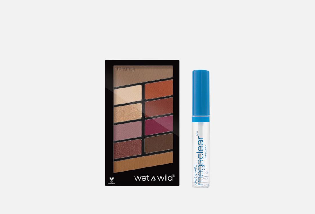 Wetnwild Makeup Set 10-Pan Palette & Get Clear Mascara 2 pcs Wetnwild Makeup Set 10-Pan Palette & Get Clear Mascara