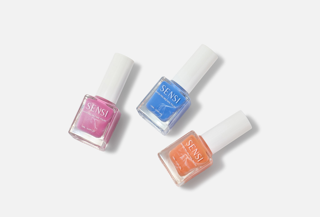 SENSI Glossy Nail Polish Set Water Peelable Nail Polish 3 pcs SENSI Glossy Nail Polish Set Water Peelable Nail Polish