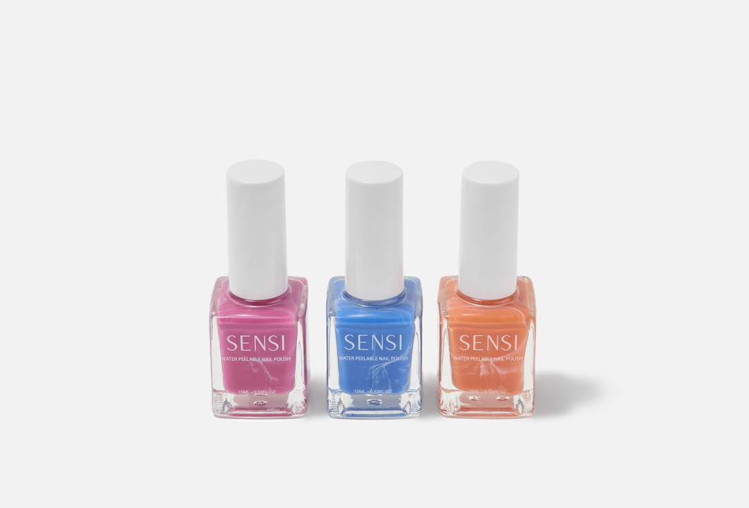 SENSI Glossy Nail Polish Set Water Peelable Nail Polish 3 pcs SENSI Glossy Nail Polish Set Water Peelable Nail Polish