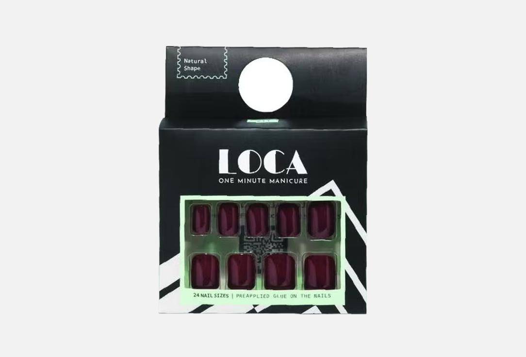 Loca Professional False Nails One Minute Manicure Natural Deep red 24 pcs Loca Professional False Nails One Minute Manicure Natural