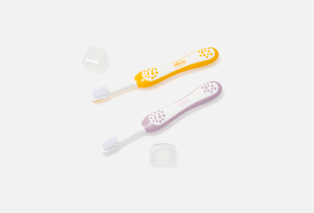 CHICCO Toothbrush set for babies 6-36 months Lilac & Mustard Toothbrushes