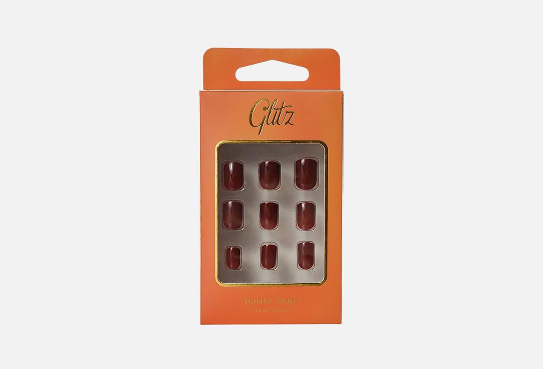 GLITZ Press-on nails Square Russet brown