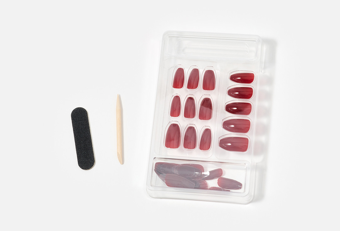 Tyla Press On Nails Coffin 09, Glacier 24 pcs Tyla Press On Nails Coffin