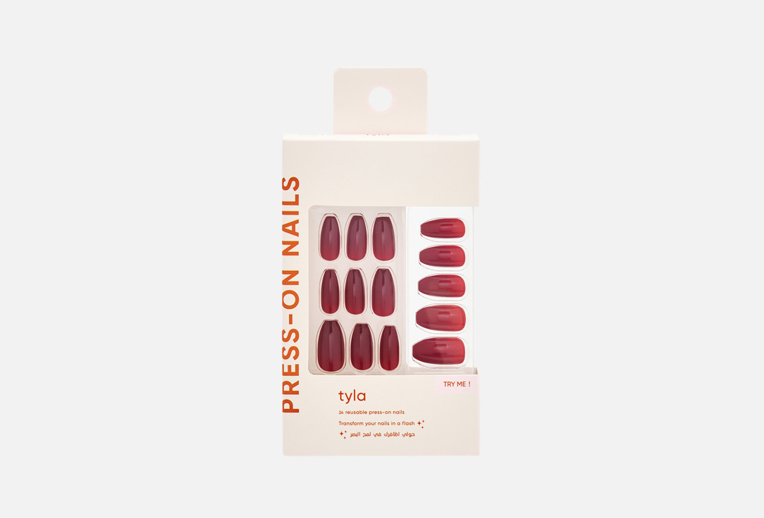 Tyla Press On Nails Coffin 09, Glacier 24 pcs Tyla Press On Nails Coffin