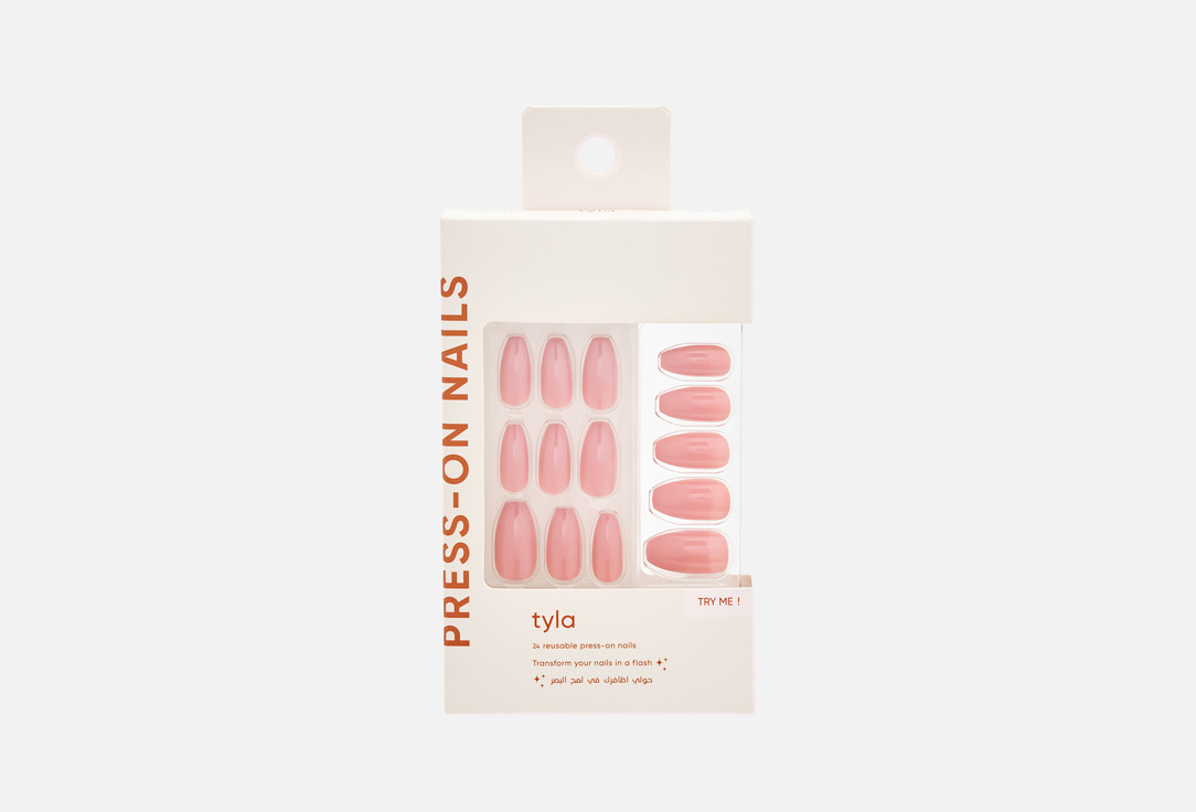 Tyla Press On Nails Coffin 10, Garnet 24 pcs Tyla Press On Nails Coffin