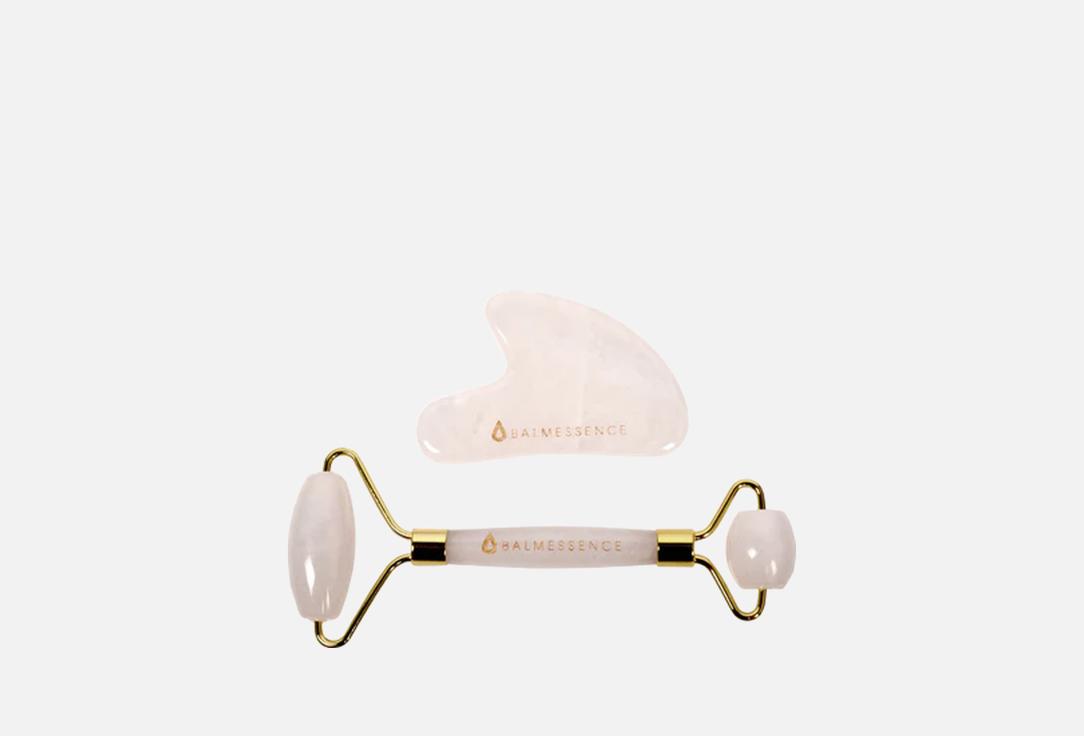 Balmessence Facial massage set White Quartz Roller & Gua Sha 2 pcs Balmessence Facial massage set White Quartz Roller & Gua Sha