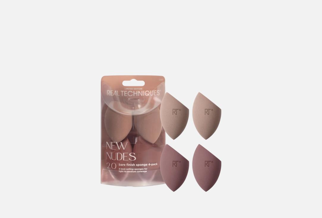 Real Techniques FOUR-PIECE MAKEUP BLENDING SPONGE SET Bare Finish Sponge 4-Pack
