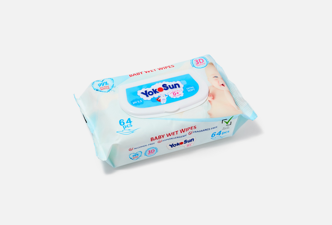 YokoSun Baby Wet Wipes Extra Soft 64 pcs YokoSun Baby Wet Wipes Extra Soft