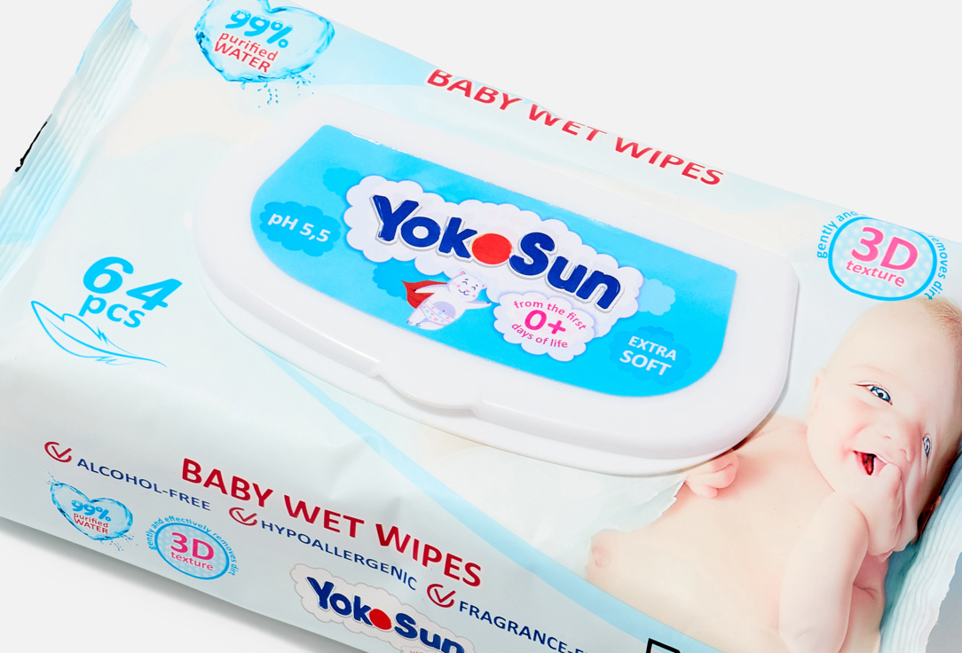 YokoSun Baby Wet Wipes Extra Soft 64 pcs YokoSun Baby Wet Wipes Extra Soft