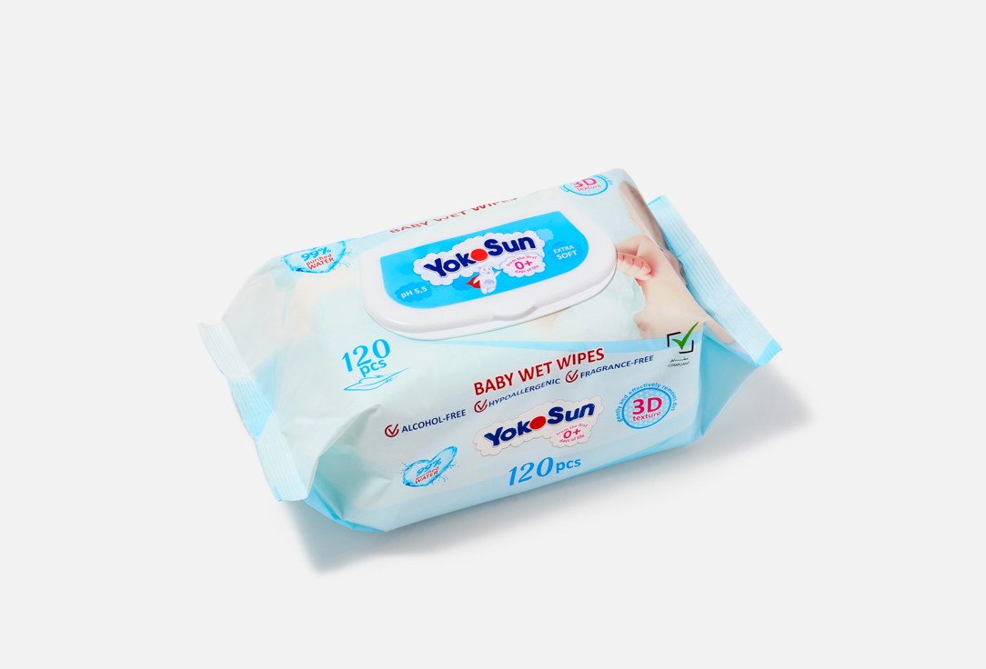 YokoSun Baby Wet Wipes Extra Soft 120 pcs YokoSun Baby Wet Wipes Extra Soft