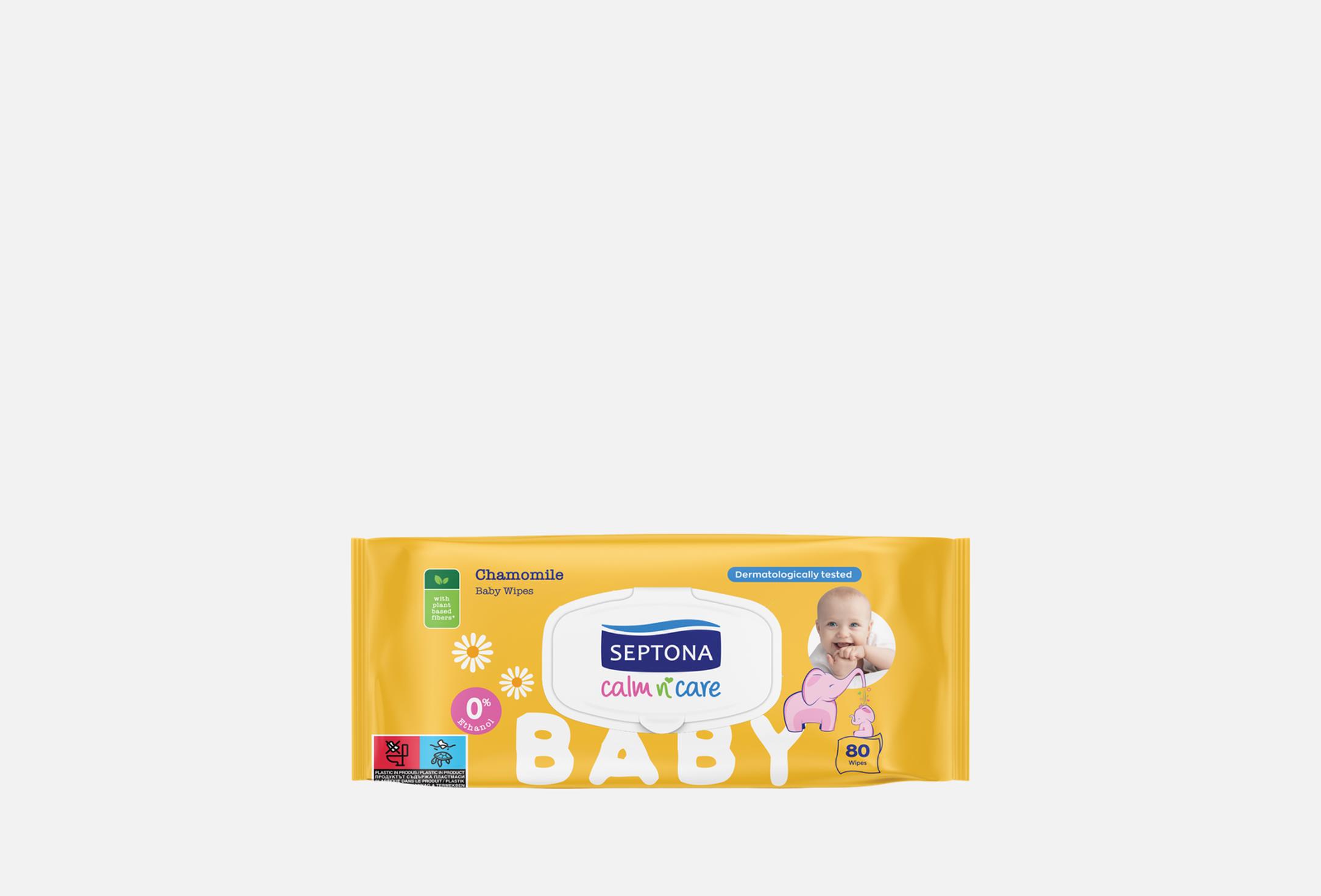 Calm n' Care Chamomile Baby Wipes with Lid 80