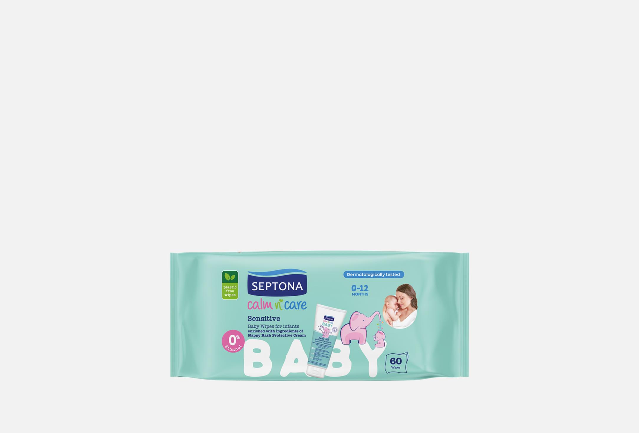 Calm n' Care Sensitive Baby Wipes 60
