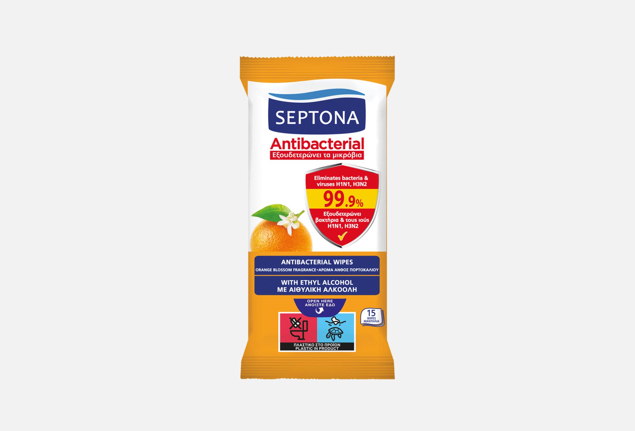 Antibacterial Wet Wipes Orange Blossom 15