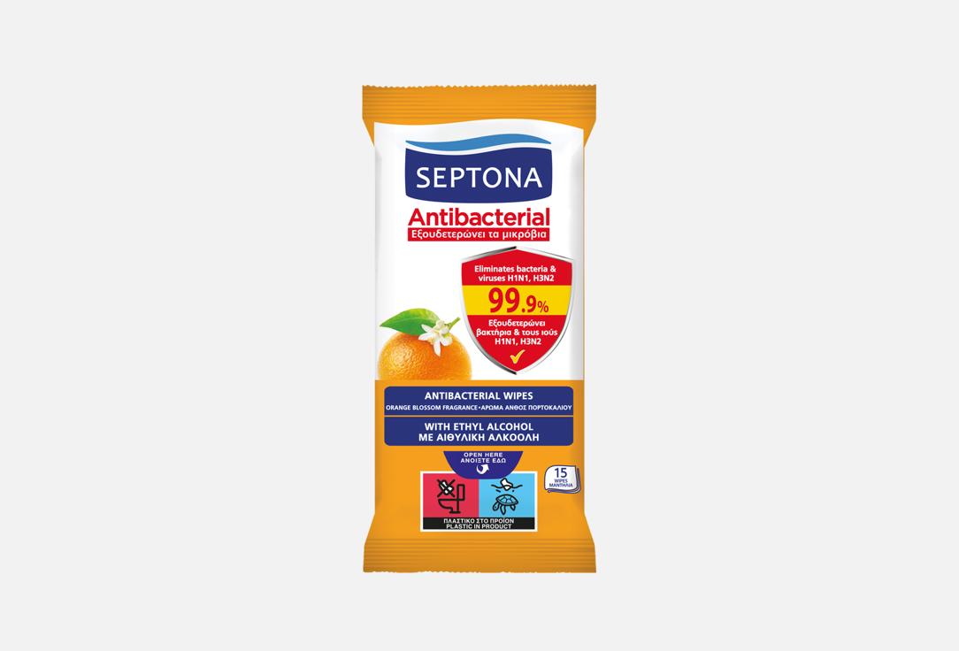 SEPTONA Antibacterial cleansing wet wipes Antibacterial Wet Wipes Orange Blossom 15 pcs SEPTONA Antibacterial cleansing wet wipes Antibacterial Wet Wipes Orange Blossom
