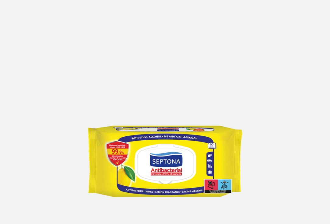 SEPTONA Antibacterial lemon wet wipes Antibacterial Wet Wipes Lemon with Lid 60 pcs SEPTONA Antibacterial lemon wet wipes Antibacterial Wet Wipes Lemon with Lid