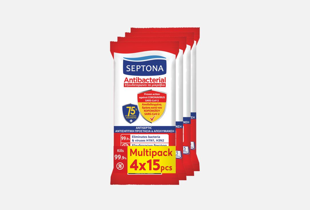 SEPTONA Antibacterial ethanol wet wipes multipack Antibacterial Wet Wipes 75% Ethanol 60 pcs SEPTONA Antibacterial ethanol wet wipes multipack Antibacterial Wet Wipes 75% Ethanol