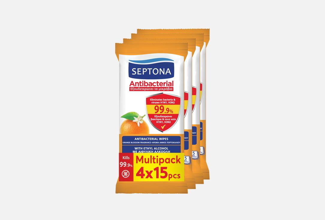 SEPTONA Antibacterial orange blossom wet wipes multipack Antibacterial Wet Wipes Orange Blossom 60 pcs SEPTONA Antibacterial orange blossom wet wipes multipack Antibacterial Wet Wipes Orange Blossom