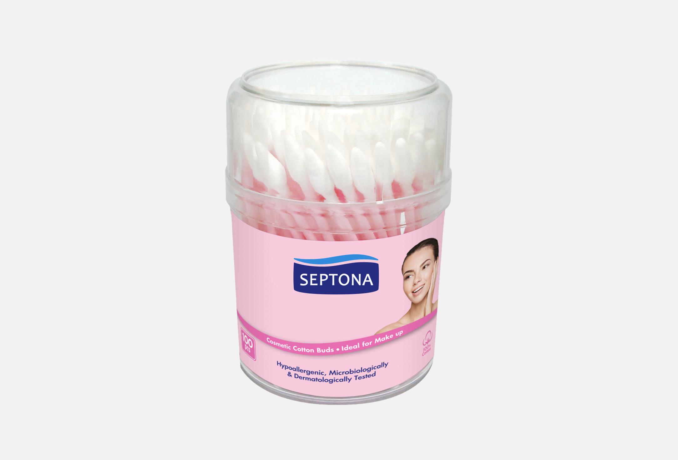 Cosmetic Cotton Buds Round Drum  100 