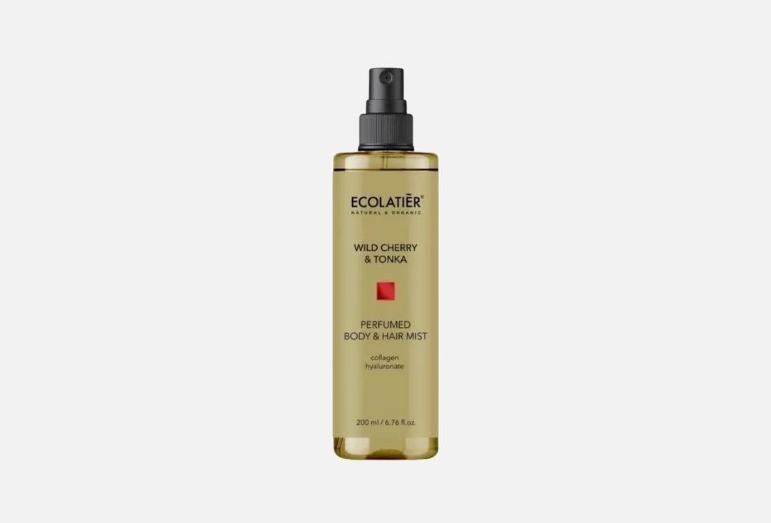 ECOLATIER Парфюмированный мист для тела и волос wild cherry & tonka