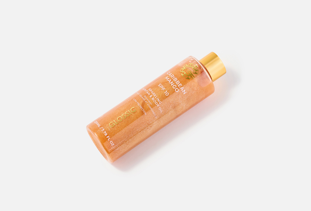 GLOSSIC Масло для тела с шиммером SPF 10 Sparkling Suntan & Body Oil Caribbean mango 230 мл GLOSSIC Масло для тела с шиммером SPF 10 Sparkling Suntan & Body Oil