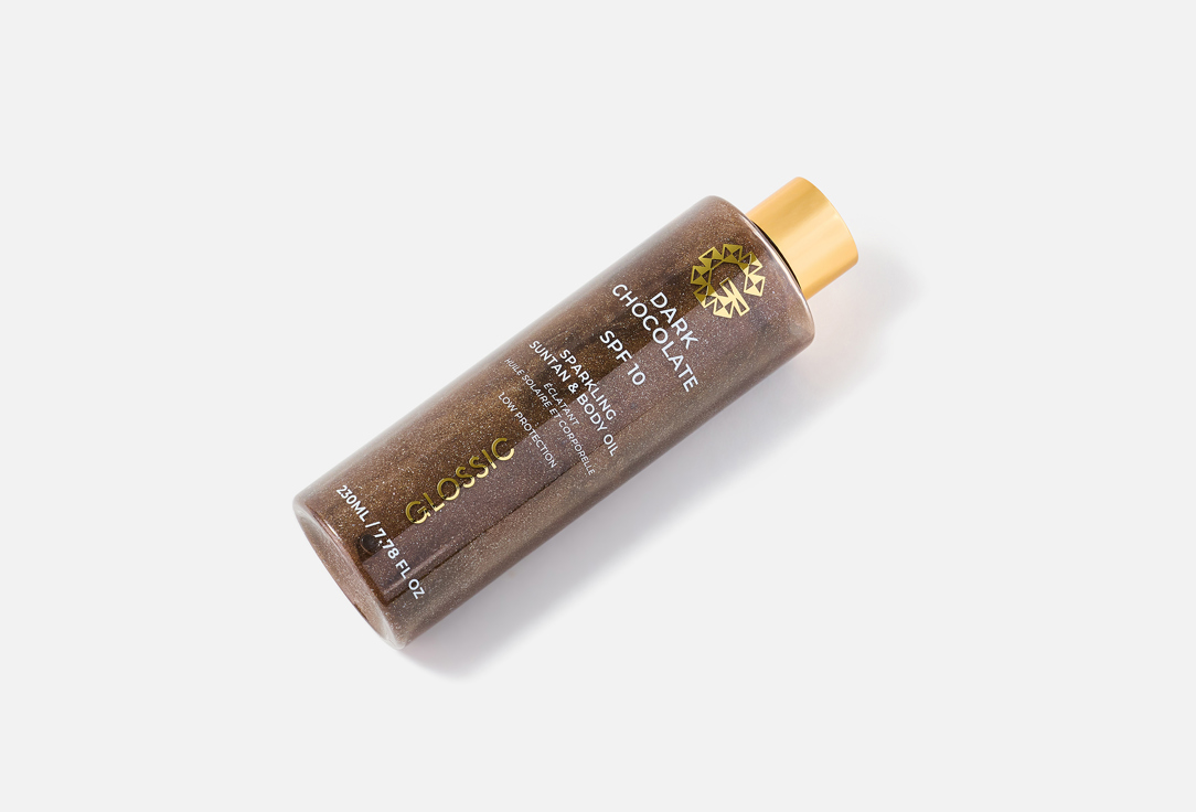 GLOSSIC Масло для тела с шиммером SPF 10 Sparkling Suntan & Body Oil Dark chocolate 230 мл GLOSSIC Масло для тела с шиммером SPF 10 Sparkling Suntan & Body Oil