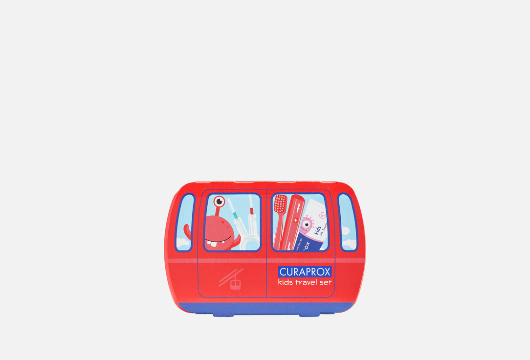 Curaprox Kids Oral Care Travel Set Kids Travel Set, Red 4 pcs Curaprox Kids Oral Care Travel Set Kids Travel Set, Red