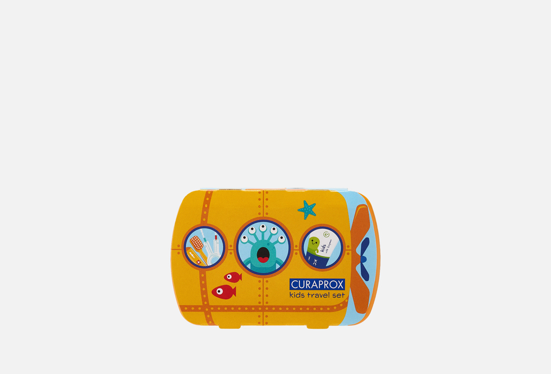 Curaprox Kids Oral Care Travel Set Kids Travel Set, Orange 4 pcs Curaprox Kids Oral Care Travel Set Kids Travel Set, Orange