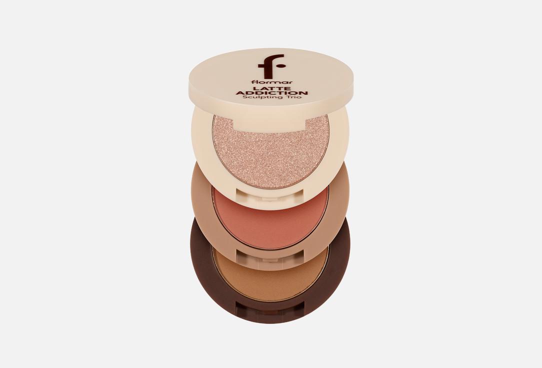 Flormar Silky face sculpting trio palette Latte Addiction Sculpting 002, Mystery drip 2.6 g Flormar Silky face sculpting trio palette Latte Addiction Sculpting
