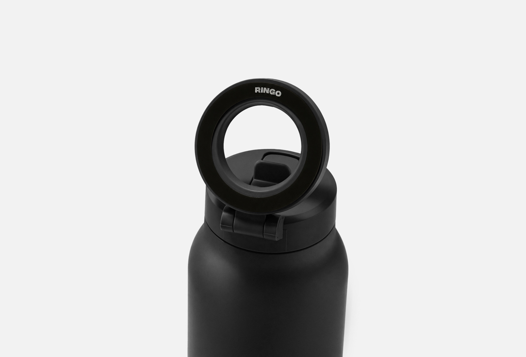 RINGO INSULATED WATER BOTTLE WITH MAGNETIC PHONE MOUNT Sip Lid Black 1 pcs RINGO INSULATED WATER BOTTLE WITH MAGNETIC PHONE MOUNT Sip Lid