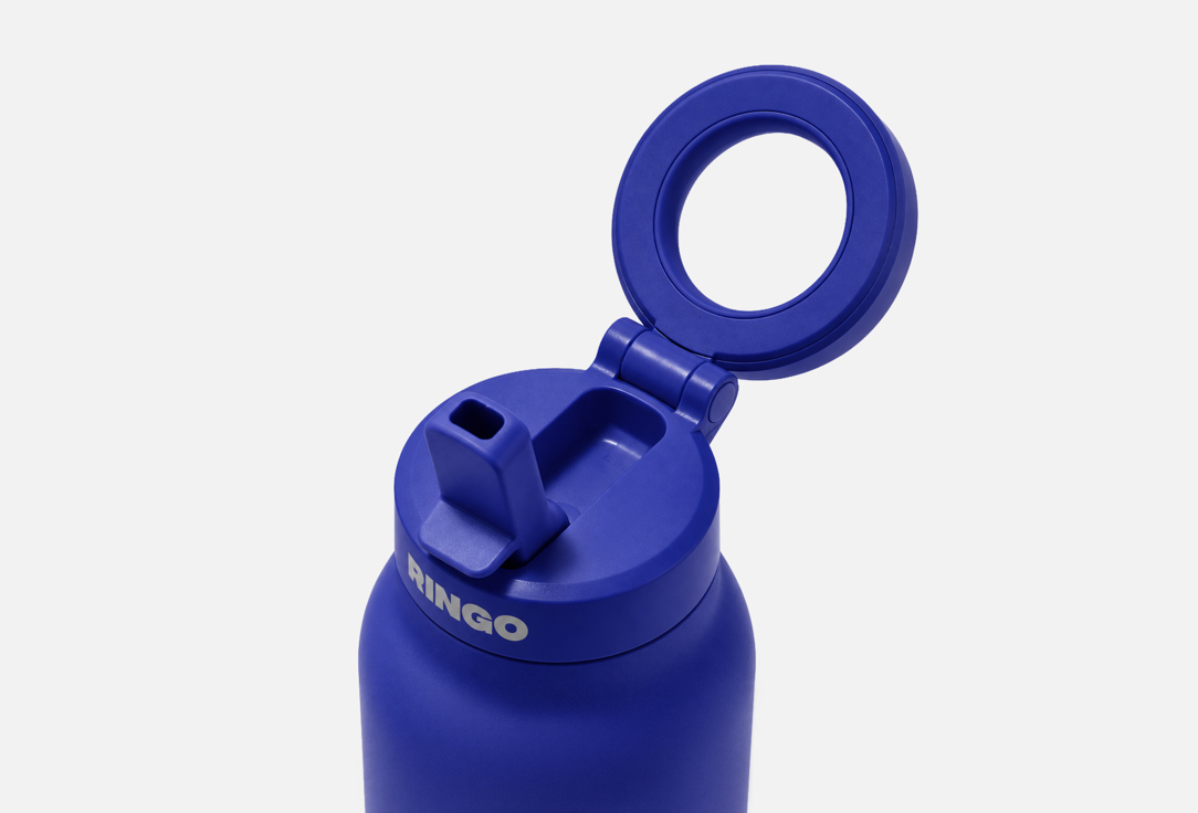 RINGO INSULATED WATER BOTTLE WITH MAGNETIC PHONE MOUNT Sip Lid Blue 1 pcs RINGO INSULATED WATER BOTTLE WITH MAGNETIC PHONE MOUNT Sip Lid