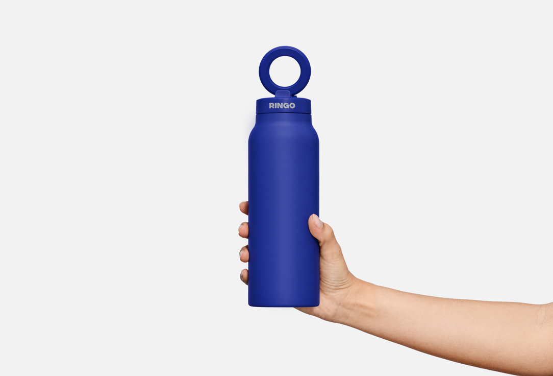 RINGO INSULATED WATER BOTTLE WITH MAGNETIC PHONE MOUNT Sip Lid Blue 1 pcs RINGO INSULATED WATER BOTTLE WITH MAGNETIC PHONE MOUNT Sip Lid