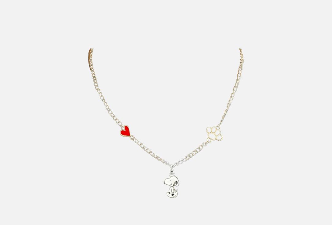 House of Disaster Necklace Peanuts Enamel Snoopy White/black enamel, silver-tone chain 1 pcs House of Disaster Necklace Peanuts Enamel Snoopy