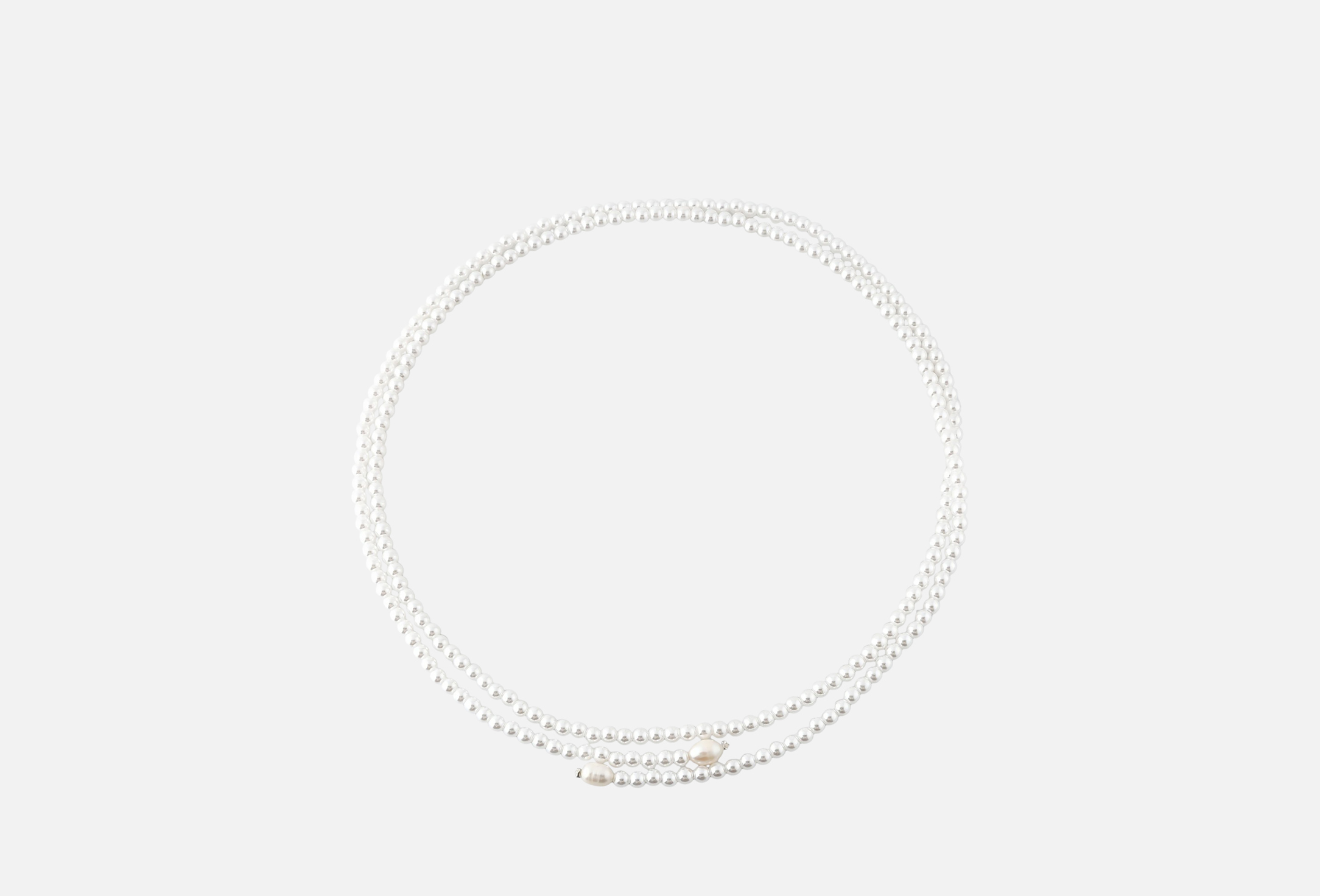 A long string of pearl beads  1 White