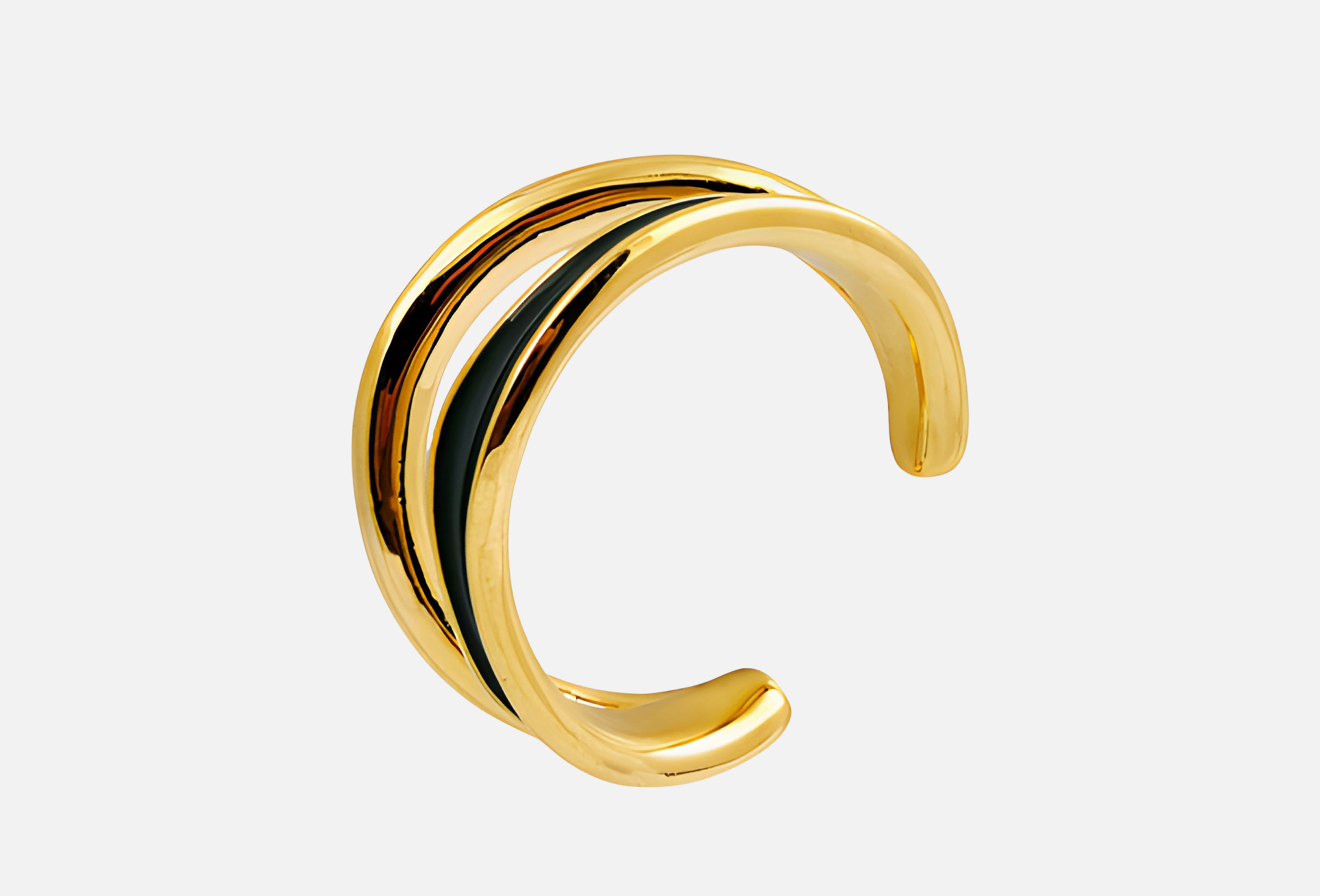 Golden double ring 18 Green