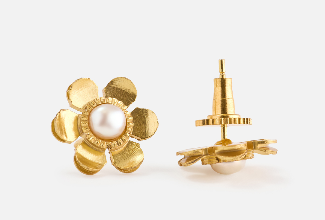 ELNALINE Earrings Daisy Pearl Studs 2 pcs ELNALINE Earrings Daisy Pearl Studs
