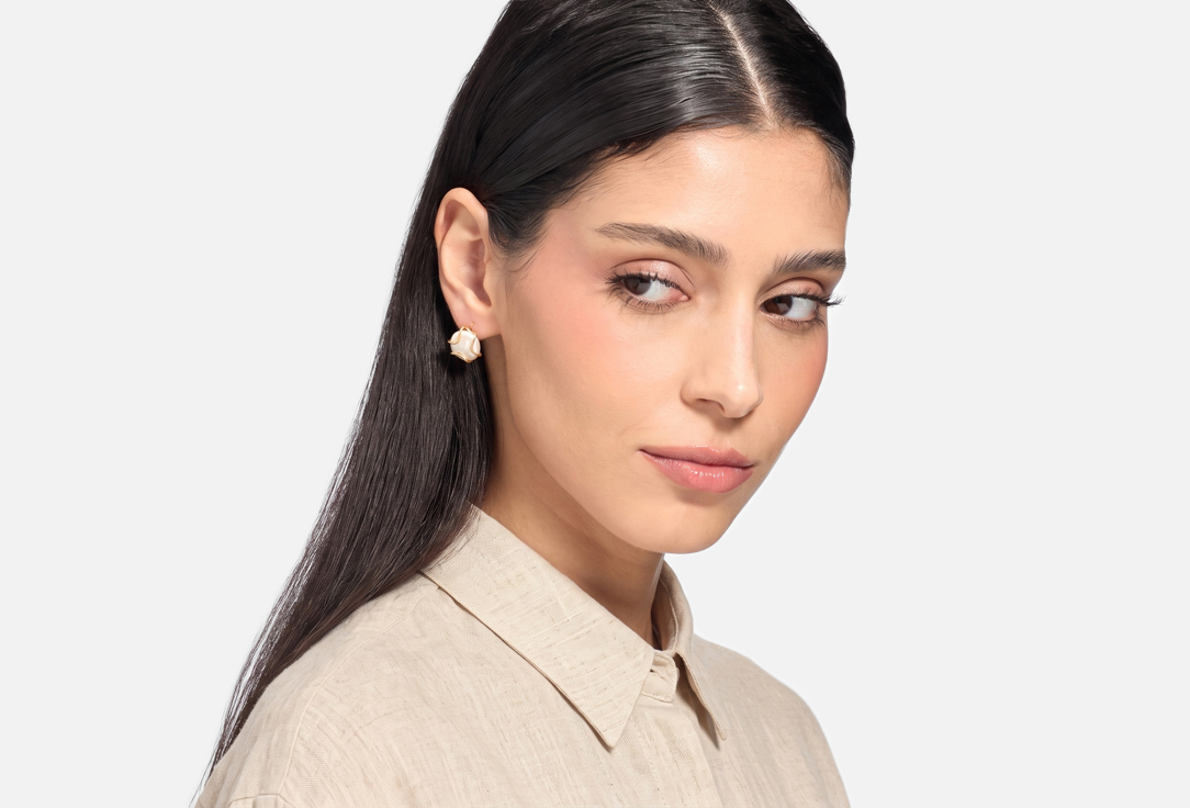 ELNALINE Серьги Pearl Cage Studs