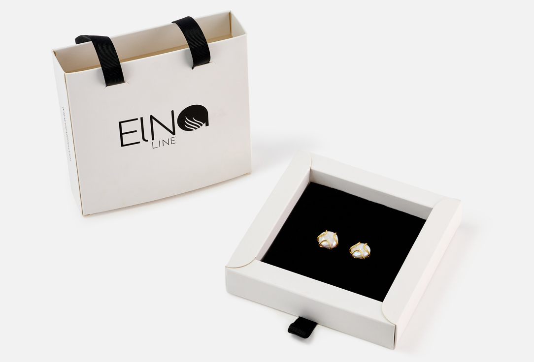 ELNALINE Earrings Pearl Cage Studs 2 pcs ELNALINE Earrings Pearl Cage Studs