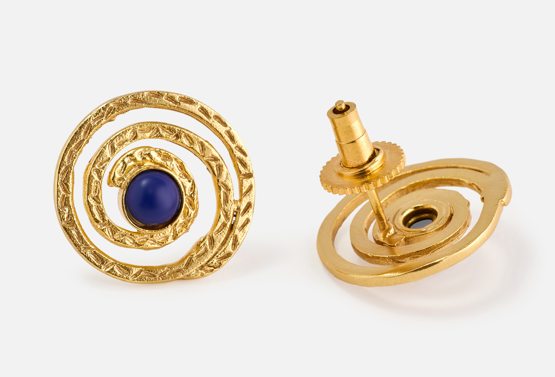 ELNALINE Earrings Hammered Spiral Studs 2 pcs ELNALINE Earrings Hammered Spiral Studs