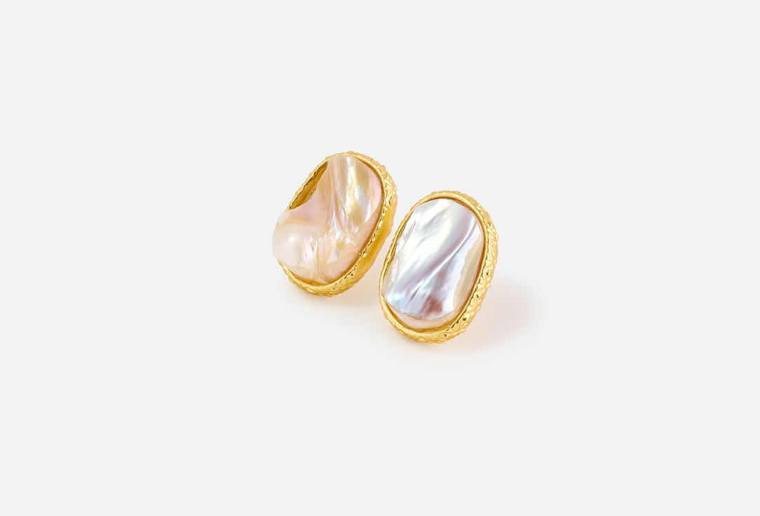 ELNALINE Earrings Textured Pearl Studs 2 pcs ELNALINE Earrings Textured Pearl Studs