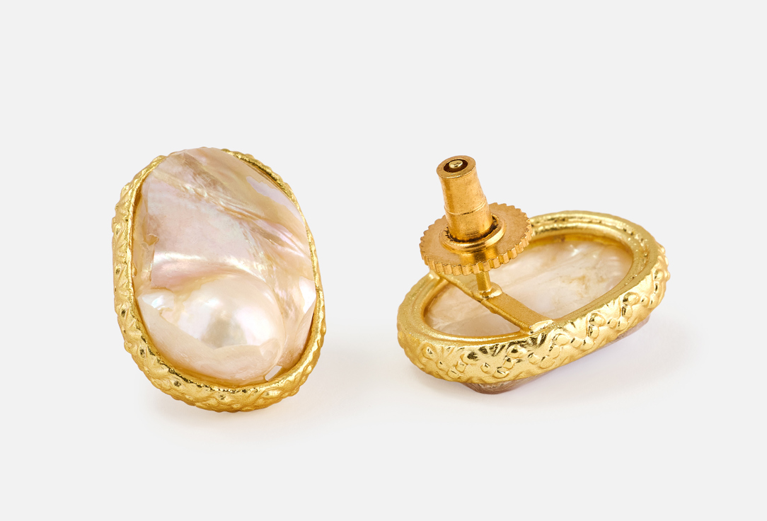 ELNALINE Earrings Textured Pearl Studs 2 pcs ELNALINE Earrings Textured Pearl Studs