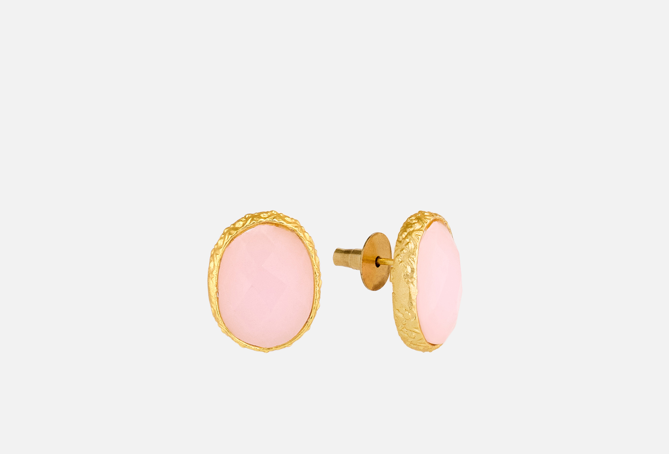 Textured Gemstone Studs  2 