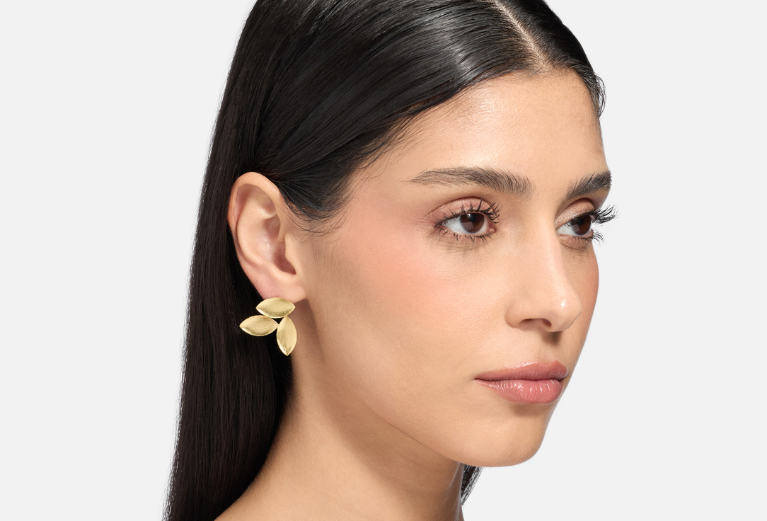 ELNALINE Серьги Triple Leaf Studs