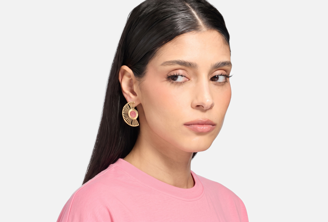 ELNALINE Earrings Gemstone Fan Earrings