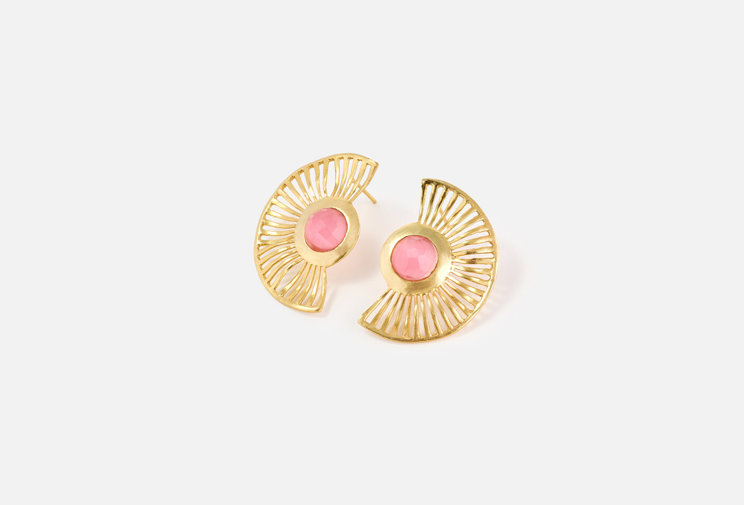 ELNALINE Earrings Gemstone Fan Earrings 1 pairs ELNALINE Earrings Gemstone Fan Earrings
