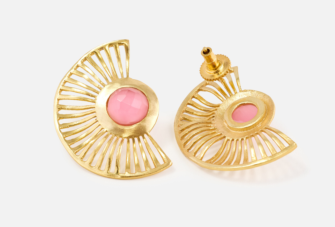 ELNALINE Earrings Gemstone Fan Earrings 1 pairs ELNALINE Earrings Gemstone Fan Earrings